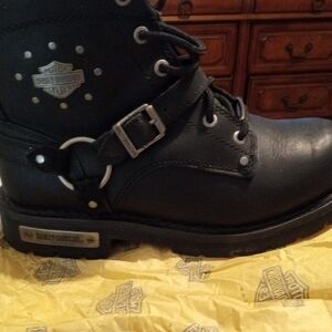 Harley-Davidson Black Leather Ankle Boots